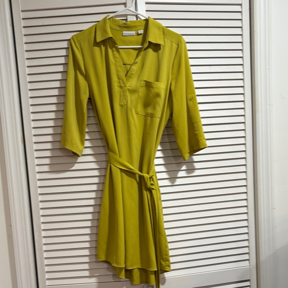 Elegant Asymmetrical Lime Dress